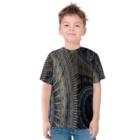 Fractal Spikes Gears Abstract Kids  Cotton Tee by Celenk