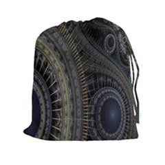 Fractal Spikes Gears Abstract Drawstring Pouches (xxl) by Celenk