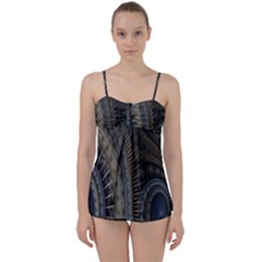 Fractal Spikes Gears Abstract Babydoll Tankini Set by Celenk