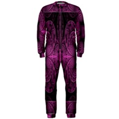 Fractal Magenta Pattern Geometry Onepiece Jumpsuit (men)  by Celenk