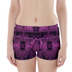 Fractal Magenta Pattern Geometry Boyleg Bikini Wrap Bottoms by Celenk