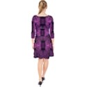 Fractal Magenta Pattern Geometry Quarter Sleeve Front Wrap Dress	 View2