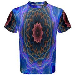 Cosmic Flower Kaleidoscope Art Men s Cotton Tee by Celenk