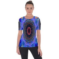 Cosmic Flower Kaleidoscope Art Short Sleeve Top by Celenk