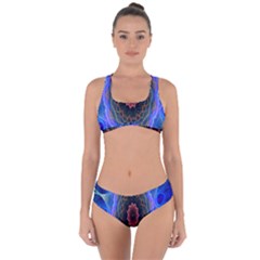 Cosmic Flower Kaleidoscope Art Criss Cross Bikini Set by Celenk