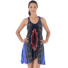 Cosmic Flower Kaleidoscope Art Show Some Back Chiffon Dress by Celenk