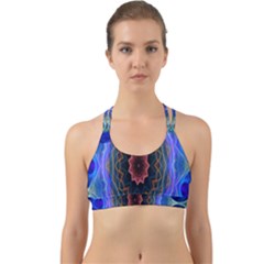 Cosmic Flower Kaleidoscope Art Back Web Sports Bra by Celenk