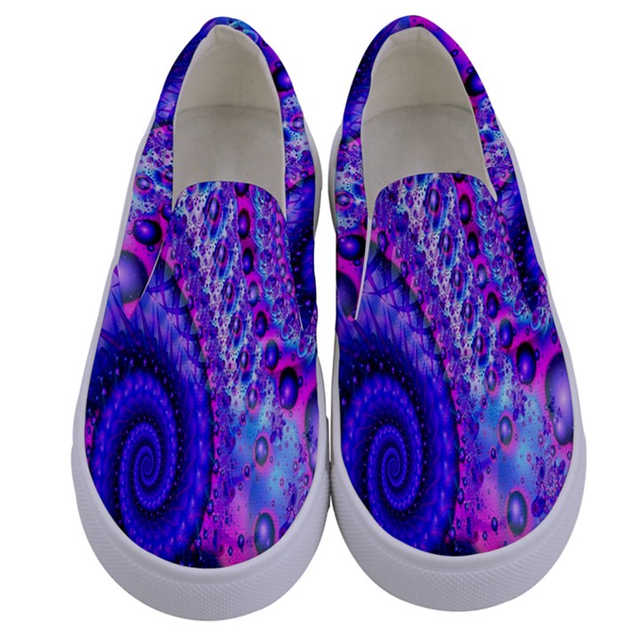 Fractal Fantasy Creative Futuristic Kids  Canvas Slip Ons