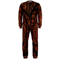 Fractal Red Brown Glass Fantasy Onepiece Jumpsuit (men)  by Celenk