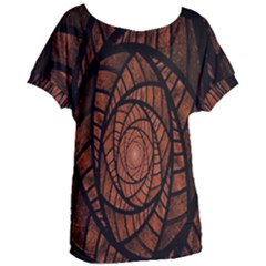 Fractal Red Brown Glass Fantasy Women s Oversized Tee by Celenk