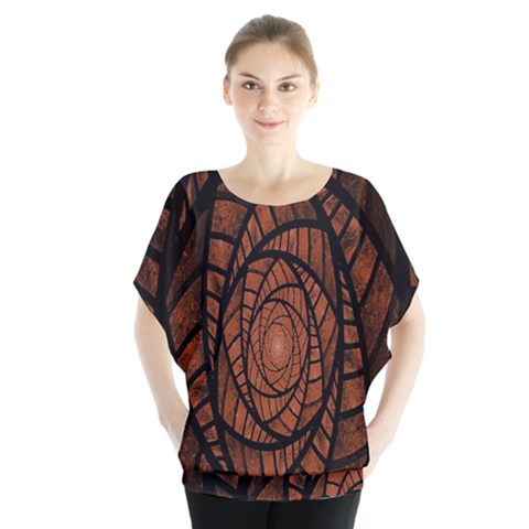 Fractal Red Brown Glass Fantasy Blouse by Celenk