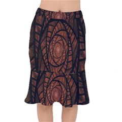 Fractal Red Brown Glass Fantasy Mermaid Skirt by Celenk