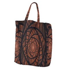 Fractal Red Brown Glass Fantasy Giant Grocery Zipper Tote by Celenk