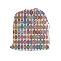 Decorative Ornamental Concentric Drawstring Pouches (extra Large) by Celenk