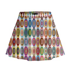 Decorative Ornamental Concentric Mini Flare Skirt by Celenk