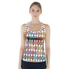 Decorative Ornamental Concentric Racer Back Sports Top by Celenk