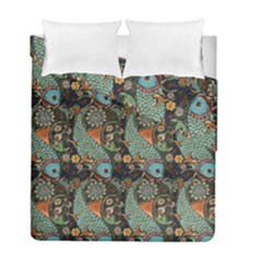 Pattern Background Fish Wallpaper Duvet Cover Double Side (full/ Double Size) by Celenk