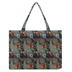 Pattern Background Fish Wallpaper Zipper Medium Tote Bag by Celenk