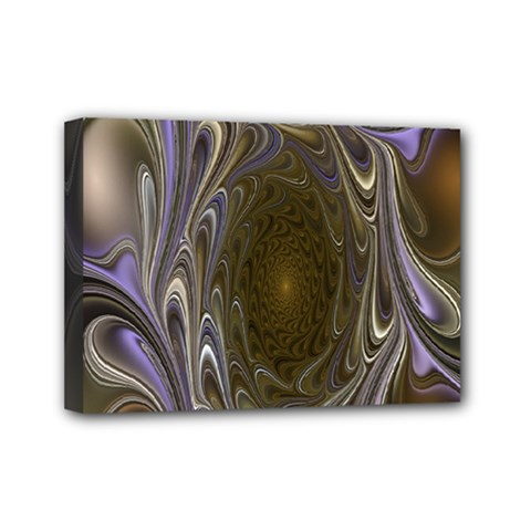 Fractal Waves Whirls Modern Mini Canvas 7  X 5  by Celenk