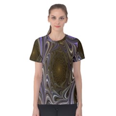 Fractal Waves Whirls Modern Women s Cotton Tee