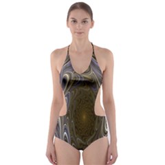 Fractal Waves Whirls Modern Cut-out One Piece Swimsuit by Celenk