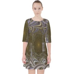 Fractal Waves Whirls Modern Pocket Dress by Celenk