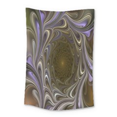 Fractal Waves Whirls Modern Small Tapestry by Celenk