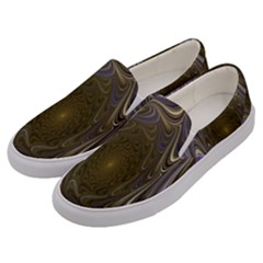 Fractal Waves Whirls Modern Men s Canvas Slip Ons by Celenk