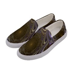 Fractal Waves Whirls Modern Women s Canvas Slip Ons by Celenk