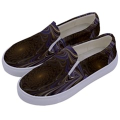 Fractal Waves Whirls Modern Kids  Canvas Slip Ons by Celenk