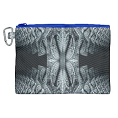 Fractal Blue Lace Texture Pattern Canvas Cosmetic Bag (xl) by Celenk