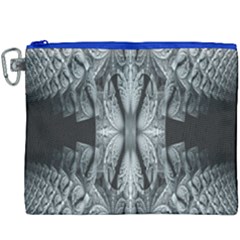 Fractal Blue Lace Texture Pattern Canvas Cosmetic Bag (xxxl) by Celenk