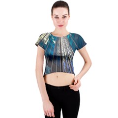 Architecture Skyscraper Crew Neck Crop Top by Celenk