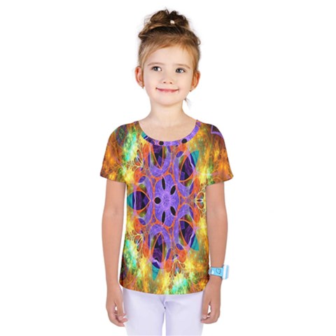 Kaleidoscope Pattern Ornament Kids  One Piece Tee by Celenk