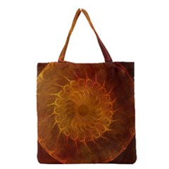 Orange Warm Hues Fractal Chaos Grocery Tote Bag by Celenk