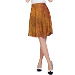 Orange Warm Hues Fractal Chaos A-line Skirt by Celenk