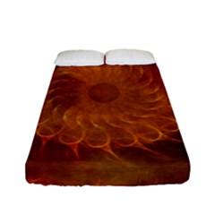 Orange Warm Hues Fractal Chaos Fitted Sheet (full/ Double Size) by Celenk