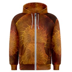 Orange Warm Hues Fractal Chaos Men s Zipper Hoodie by Celenk