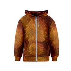 Orange Warm Hues Fractal Chaos Kids  Zipper Hoodie by Celenk