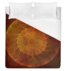 Orange Warm Hues Fractal Chaos Duvet Cover (queen Size) by Celenk