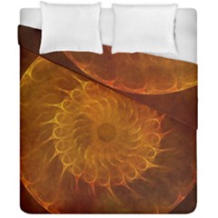 Orange Warm Hues Fractal Chaos Duvet Cover Double Side (california King Size) by Celenk