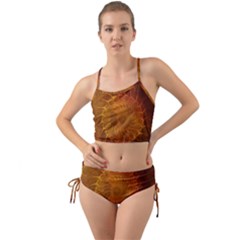 Orange Warm Hues Fractal Chaos Mini Tank Bikini Set by Celenk