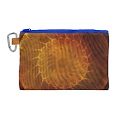 Orange Warm Hues Fractal Chaos Canvas Cosmetic Bag (large) by Celenk