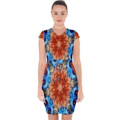 Alchemy Kaleidoscope Pattern Capsleeve Drawstring Dress  by Celenk