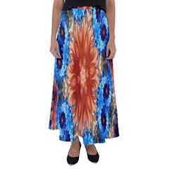 Alchemy Kaleidoscope Pattern Flared Maxi Skirt by Celenk