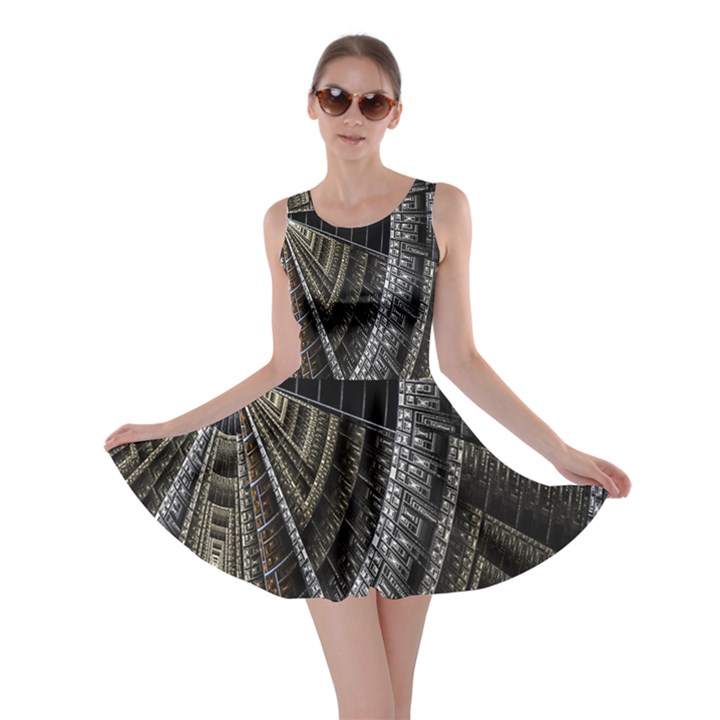 Fractal Circle Circular Geometry Skater Dress