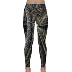 Fractal Circle Circular Geometry Classic Yoga Leggings by Celenk