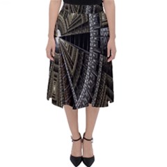 Fractal Circle Circular Geometry Folding Skater Skirt by Celenk