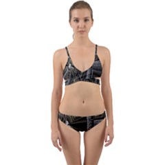 Fractal Circle Circular Geometry Wrap Around Bikini Set by Celenk