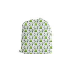 Watercolor Christmas Tree Drawstring Pouches (small)  by patternstudio